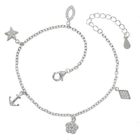 Pulsera abalorios brillo Plata de Ley - Karissma