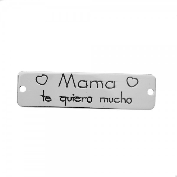 Pulsera chapa Mamá Te Quiero Mucho Plata de Ley - Karissma