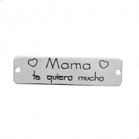 Pulsera chapa Mamá Te Quiero Mucho Plata de Ley - Karissma
