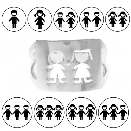 Anillo Niño y Niñas calado Plata de Ley 925