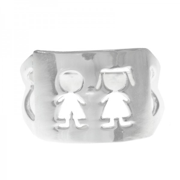 Anillo Niño y Niñas calado Plata de Ley 925