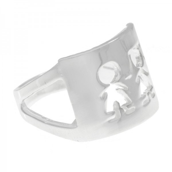 Anillo Niño y Niñas calado Plata de Ley 925