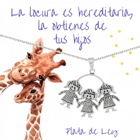 Colgante tres niñas Plata de Ley