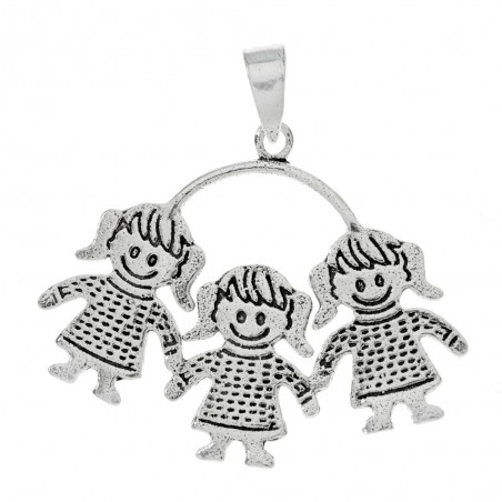 Colgante tres niñas Plata de Ley