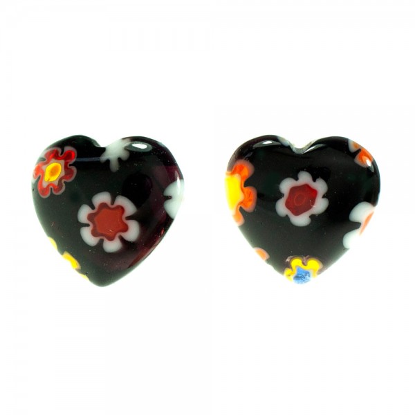 Pendientes corazón de cristal Murano Plata de Ley - Karissma