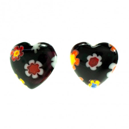 Pendientes corazón de cristal Murano Plata de Ley - Karissma