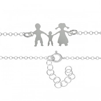 Pulsera entrepieza Familia Plata de Ley 925 2