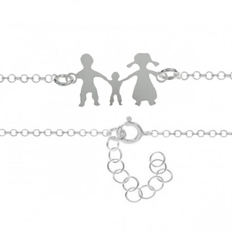 Pulsera entrepieza Familia Plata de Ley 925