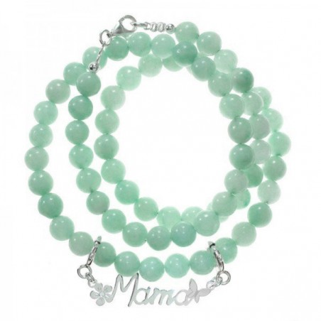 Collar de amazonita con colgante Mamá Plata de Ley 925