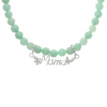Collar de amazonita con colgante Mamá Plata de Ley 925 2