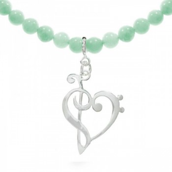 Collar de amazonita con clave de Sol y Fa 2