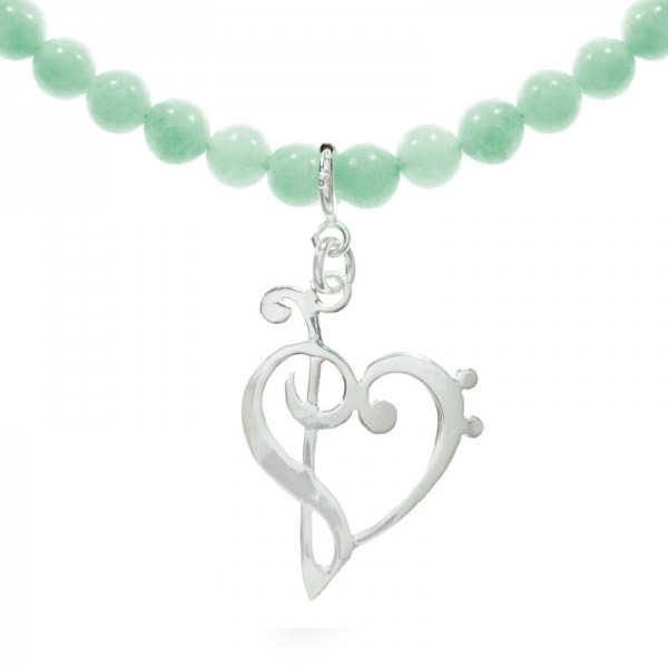 Collar de amazonita con clave de Sol y Fa