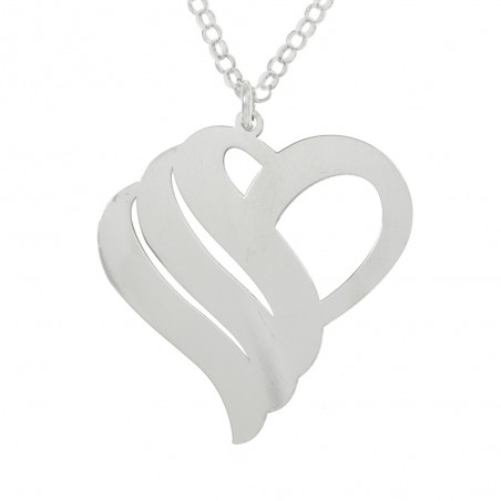 Collar corazón 1-3 nombres personalizado Plata de Ley - Karissma