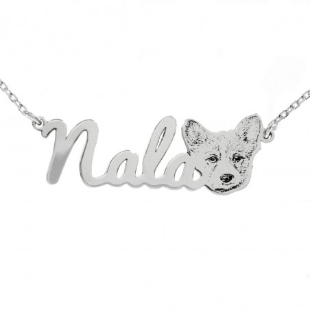 Collar perro y nombre personalizado Plata de Ley - Karissma