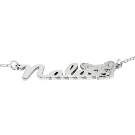 Collar perro y nombre personalizado Plata de Ley - Karissma
