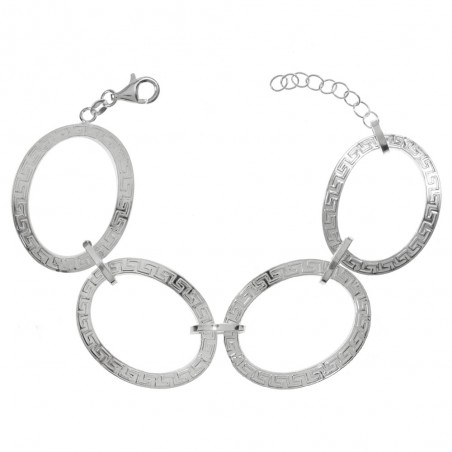 Pulsera círculos labrados Plata de Ley 925