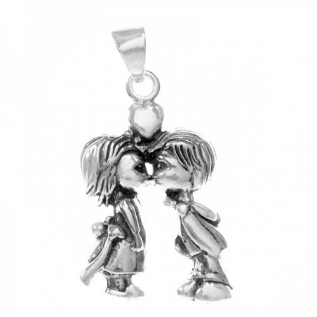 Colgante pareja de niños Plata de Ley