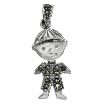 Colgante niño con marquesitas Plata de Ley