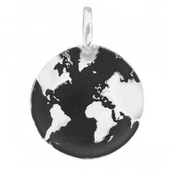 Colgante mundo esmaltado Plata de Ley 925