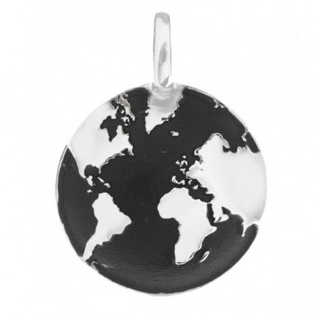 Colgante mundo esmaltado Plata de Ley 925