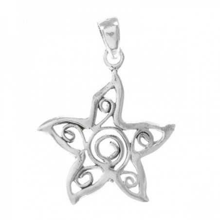 Colgante Flor pétalos con punta Plata de Ley