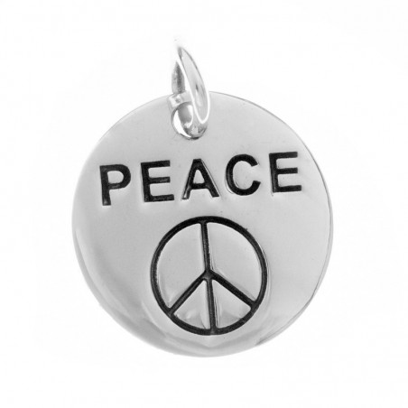 Colgante chapa Peace Plata de Ley