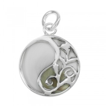 Colgante redondo reversible Plata de Ley 925