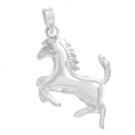 Colgante caballo liso Plata de Ley