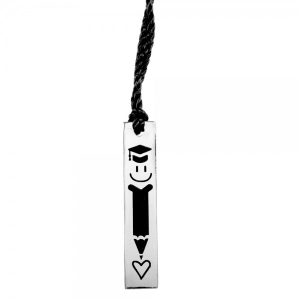 Marcapáginas profe doble cara Plata de Ley - Karissma