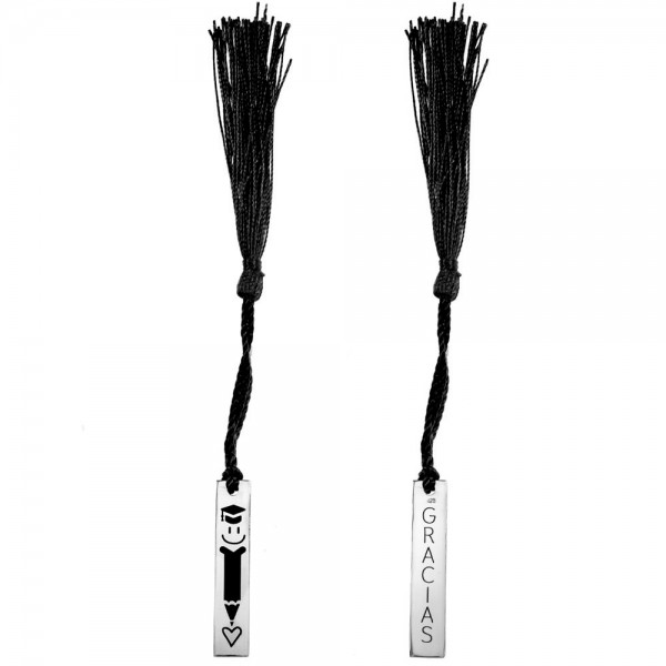 Marcapáginas profe doble cara Plata de Ley - Karissma