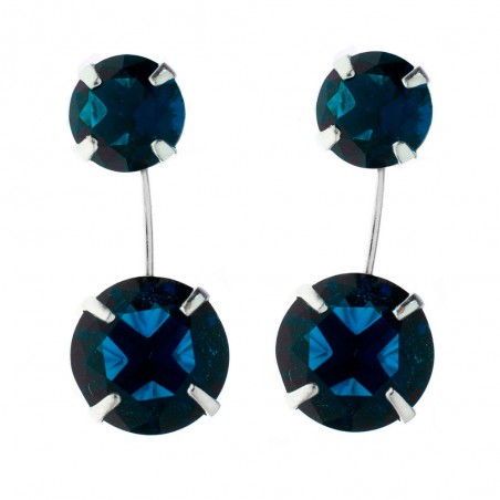 Pendientes chaqueta con circonitas Plata de Ley 925