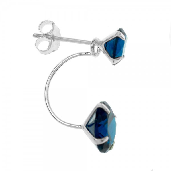 Pendientes chaqueta con circonitas Plata de Ley 925