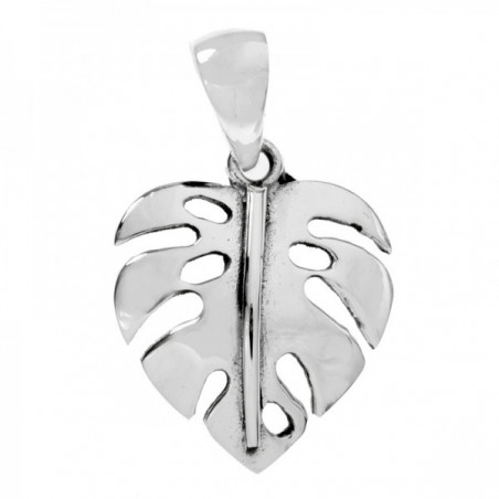 Colgante hoja costilla de Adán Plata de Ley