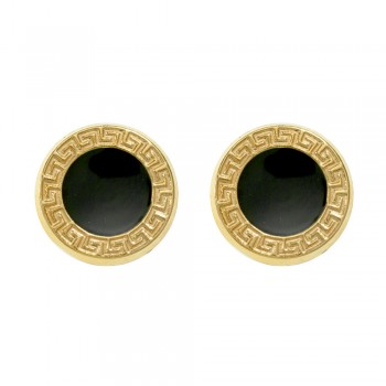 Pendientes greca dorados Plata de Ley - Karissma