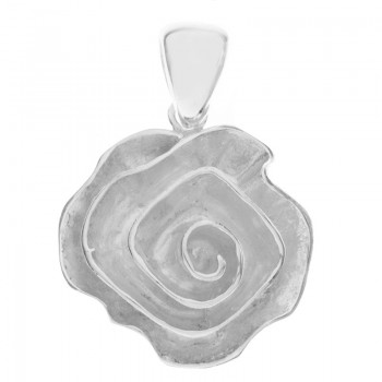 Colgante rosa tridimensional Plata de Ley