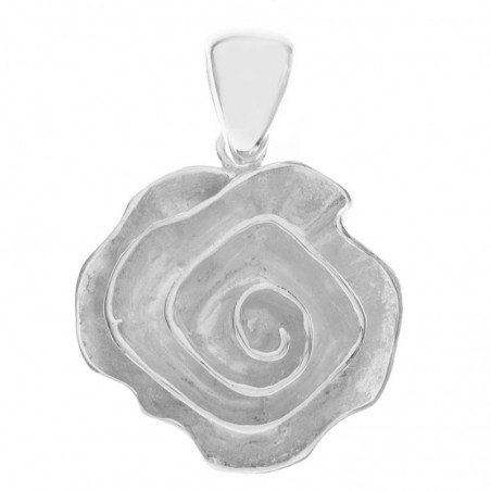 Colgante rosa tridimensional Plata de Ley