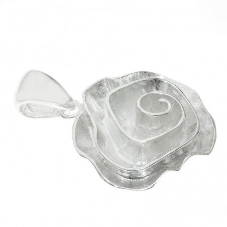 Colgante rosa tridimensional Plata de Ley