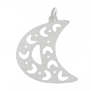 Colgante luna calada Plata de Ley