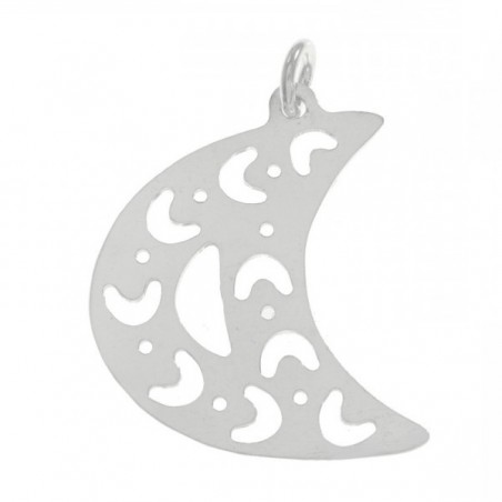 Colgante luna calada Plata de Ley