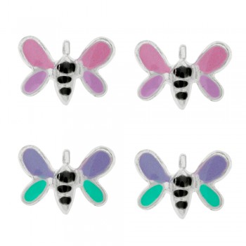 Pendientes mariposa esmaltada Plata de Ley - Karissma