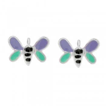 Pendientes mariposa esmaltada Plata de Ley - Karissma 2