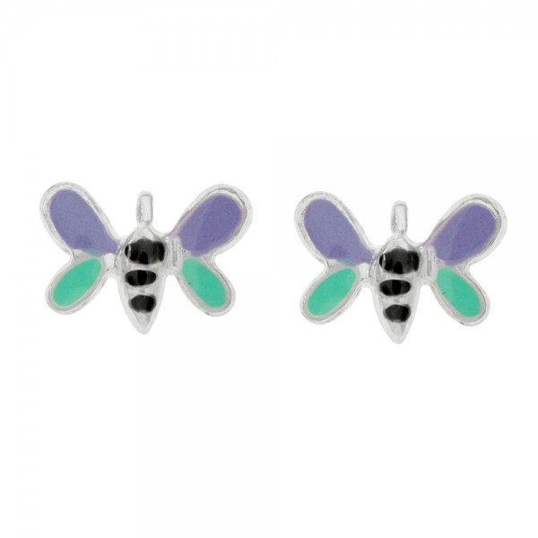 Pendientes mariposa esmaltada Plata de Ley - Karissma
