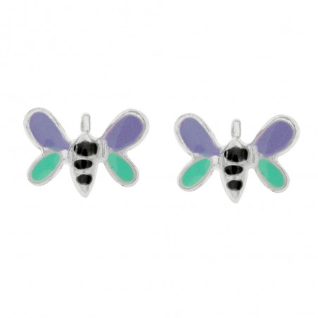 Pendientes mariposa esmaltada Plata de Ley - Karissma