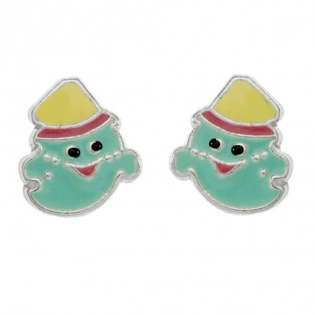Pendientes XS fantasma esmaltado Plata de Ley - Karissma