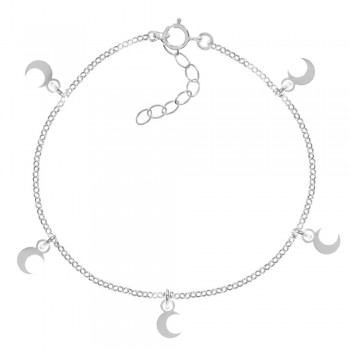 Pulsera con lunas colgantes Plata de Ley