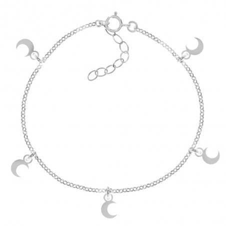 Pulsera con lunas colgantes Plata de Ley