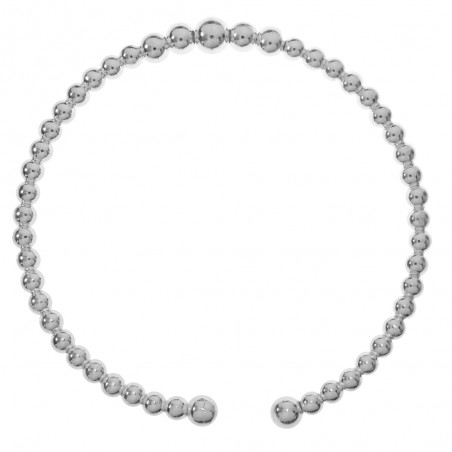 Pulsera abierta bolas Plata de Ley