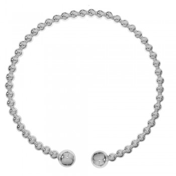 Pulsera abierta bolas Plata de Ley 925