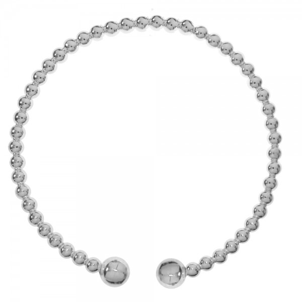 Pulsera abierta bolas Plata de Ley 925