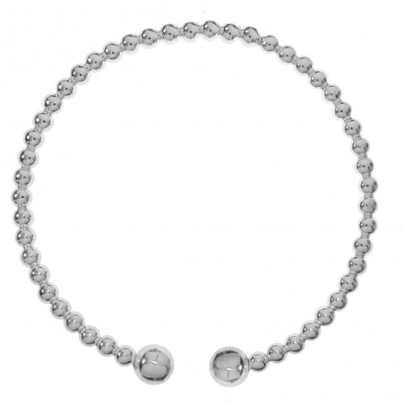 Pulsera abierta bolas Plata de Ley 925